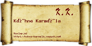 Kühne Karméla névjegykártya