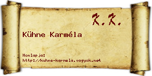 Kühne Karméla névjegykártya