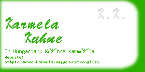 karmela kuhne business card
